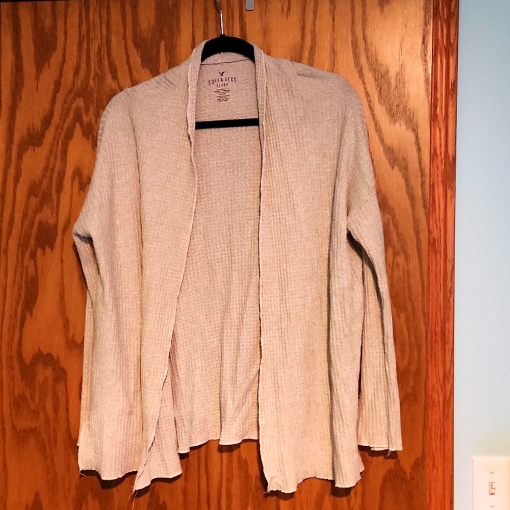 American Eagle soft and sect plush waffle cardigan,  size medium
